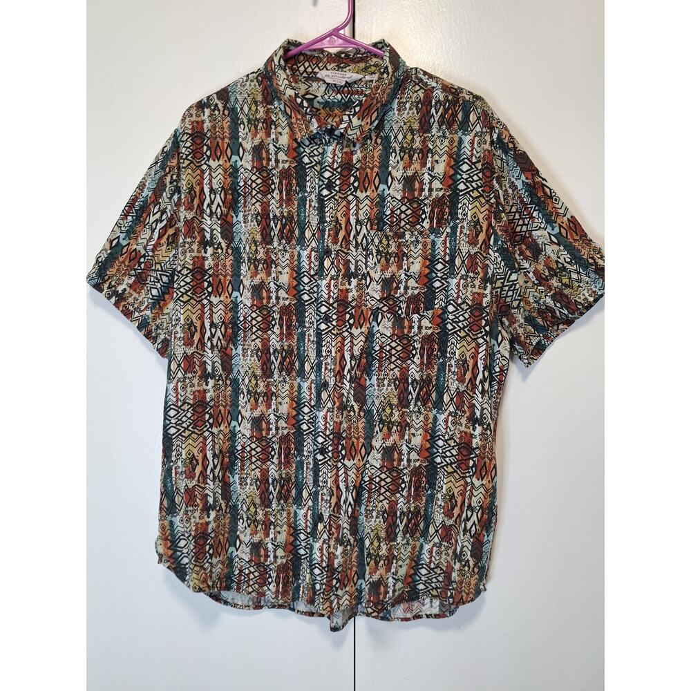 Vintage ReMastered by Cotton On Mens Abstract Pattern Button Up Sz XL